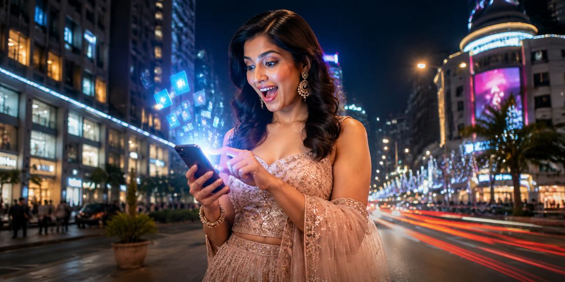 User making deposit using mobile payment apps in India