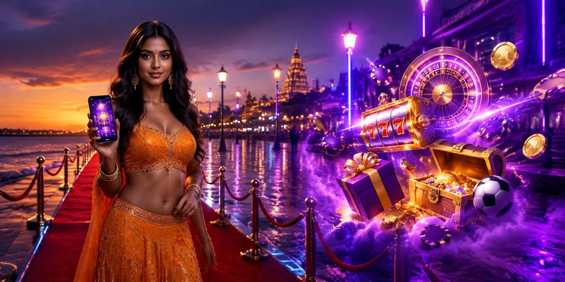 Neon lights reflecting Chennai marina beach nightlife, popular among bettors